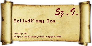 Szilvássy Iza névjegykártya
